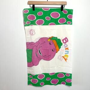 Vintage Barney Pillowcase 90s Kids Cartoon Bedding Nostalgic Y2K Colorful